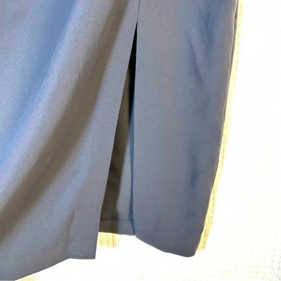 EMPORIO ARMANI Women Approx Sz 10 Midi Skirt Side Zip Tux Tie Front Slit Unlined - Picture 13 of 15